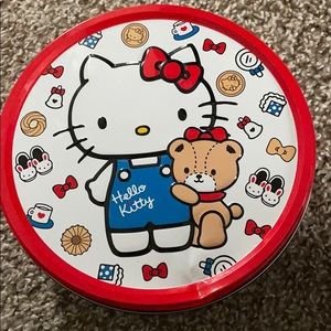 Empty hello kitty cookie tin